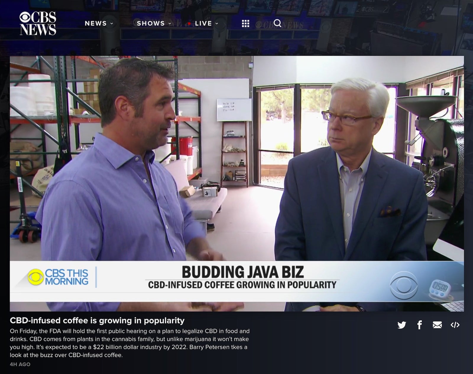 CBS This Morning, CBD and Sträva Coffee