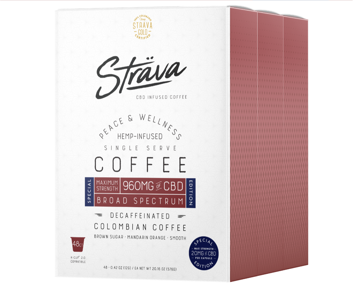 CBD Coffee (K-Cups) - Special Edition 20mg CBD/Serving - Decaf - Strava Craft Coffee