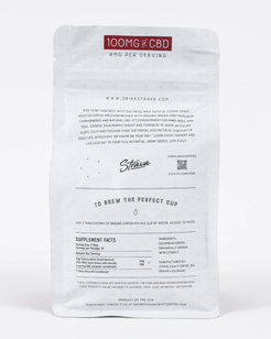 Strava CBD Infused Coffee Beans - 12oz Bag Intro Strength Decaf Roast - 4mg + CBG